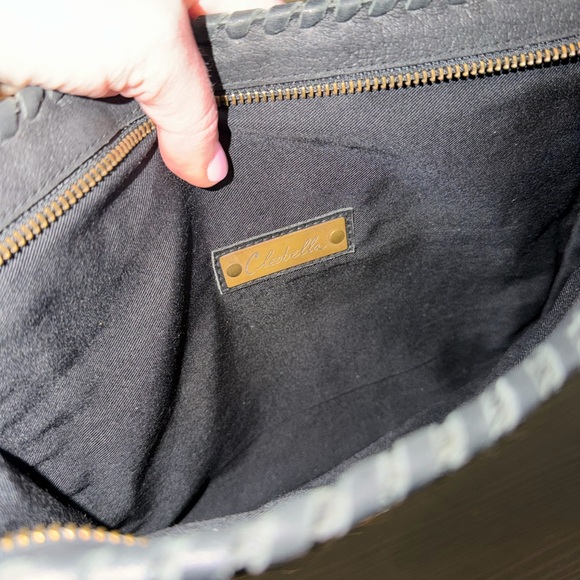 Cleobella Leopard Print Calf Hair Envelope Clutch with Black Leather Trim - Picture 9 of 12